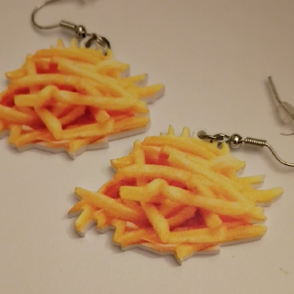 Fry-Themed Earrings in Yellow